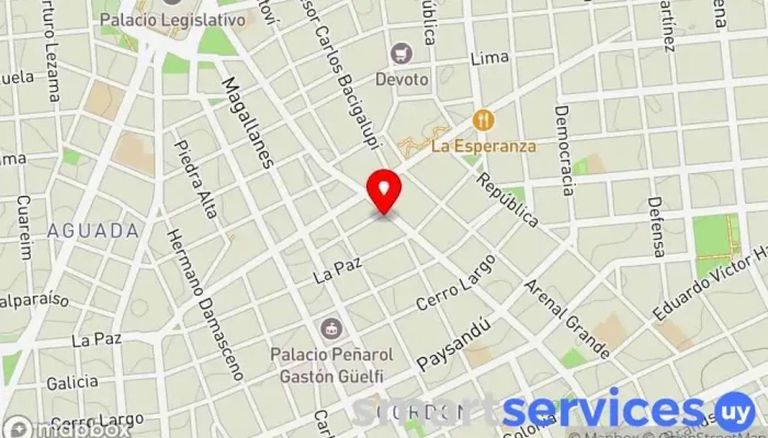 mapa de Espacio Nuevo Tiempo - Córdon Destino religioso en Montevideo