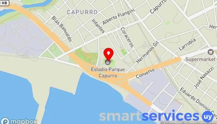 mapa de Estadio Parque Capurro Estadio en Montevideo