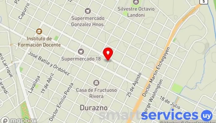 mapa de Estudio Jurídico e Inmobiliaria. Stefania González Agencia inmobiliaria en Durazno