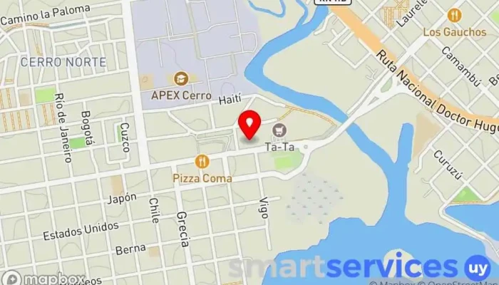 mapa de Eternity Óptica - Sucursal Cerro Óptica en Montevideo
