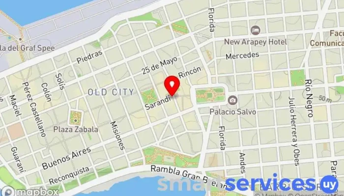 mapa de Eternity Óptica - Sucursal Ciudad Vieja Óptica en Montevideo