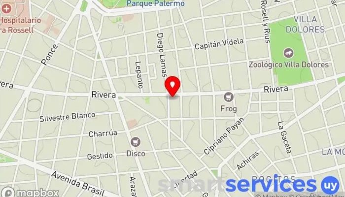 mapa de Eternity Óptica - Sucursal Pocitos Óptica en Montevideo