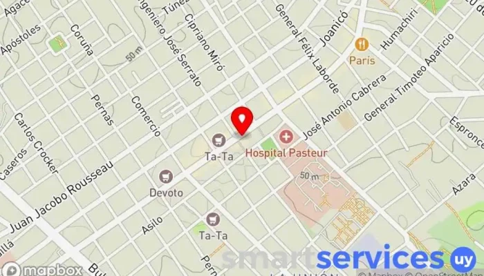 mapa de Eternity Óptica - Sucursal Unión Óptica en Montevideo