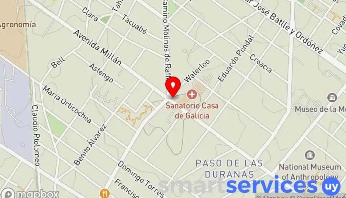 mapa de Eternity Óptica - Sucursall Millán Óptica en Montevideo