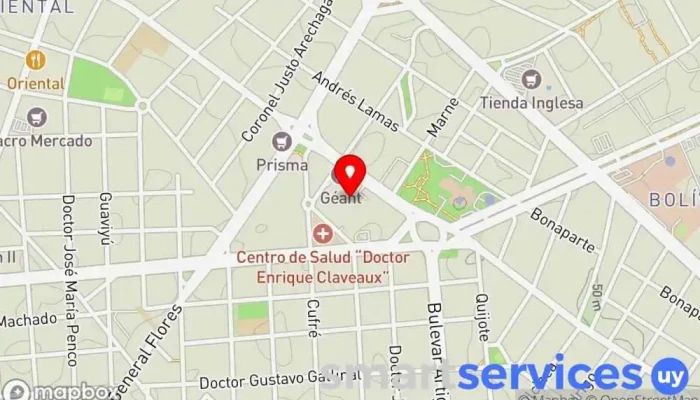 mapa de Eternity Óptica Óptica en Montevideo