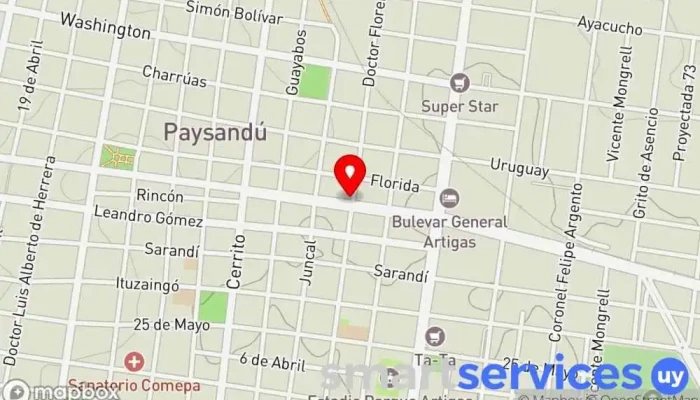 mapa de Europcar Paysandu Servicio de arrendamiento de automóviles en Paysandú