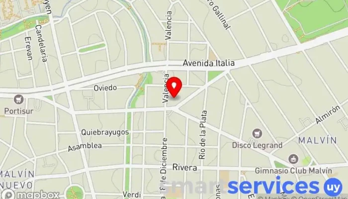 mapa de E.Y.T.A.C. - Escuela y Taller Aprendiendo a Crecer Centro de educación especial en Montevideo