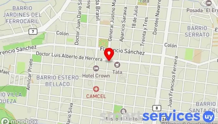 mapa de FarmaCentro Del Pueblo Farmacia en Melo