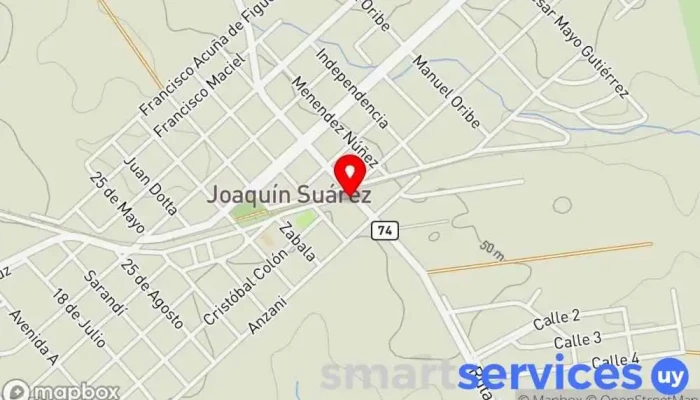 mapa de Farmacia Alelí Farmacia, Tienda de regalos, Tienda de belleza y salud, Perfumería en Joaquín Suárez