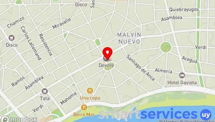 mapa de Farmacia Araujo Farmacia en Montevideo