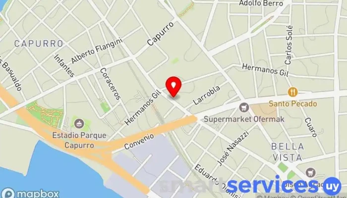 mapa de Farmacia Del Verdún Farmacia en Montevideo