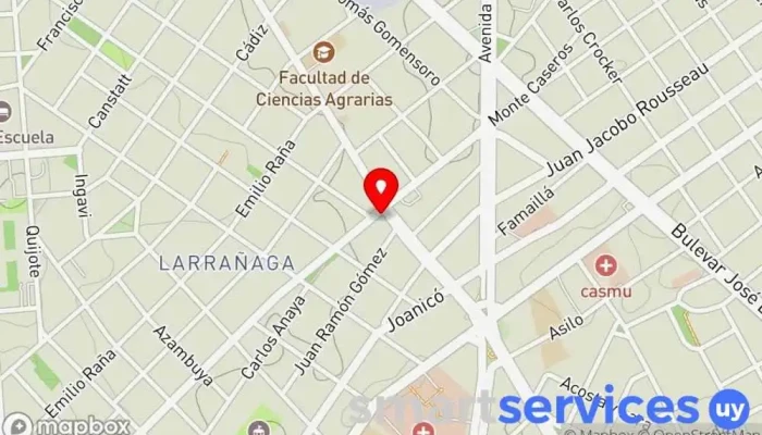 mapa de Farmacia Monte Caseros Farmacia en Montevideo