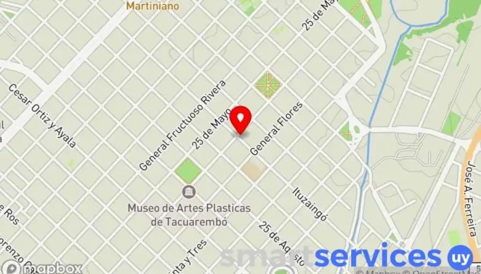mapa de Farmacia Rinihue Farmacia, Médico, Tienda de comestibles, periódicos y medicamentos, Farmacia homeopática, Compañía farmacéutica en Tacuarembó