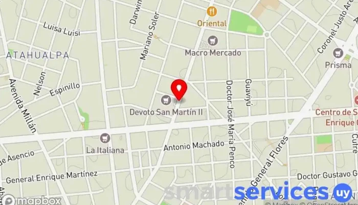 mapa de Farmashop 10 Farmacia, Cajeros automáticos, Tienda de artículos para bebés, Tienda de cosméticos, Tienda de belleza y salud, Tienda de artículos para el hogar, Tienda de artículos premamá y de bebé, Tienda de material sanitario, Perfumería en Montevideo