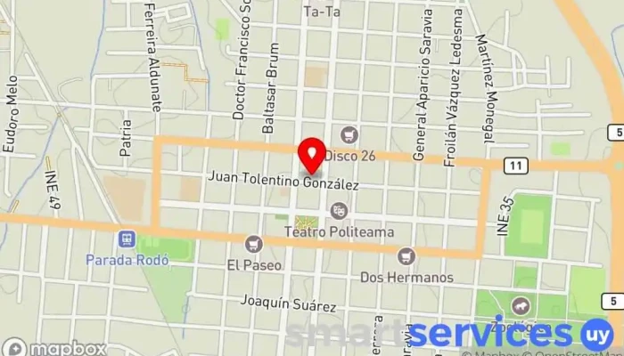 mapa de Farmashop 107 Farmacia, Cajeros automáticos, Tienda de artículos para bebés, Tienda de cosméticos, Tienda de belleza y salud, Tienda de artículos para el hogar, Tienda de artículos premamá y de bebé, Tienda de material sanitario, Perfumería en Canelones