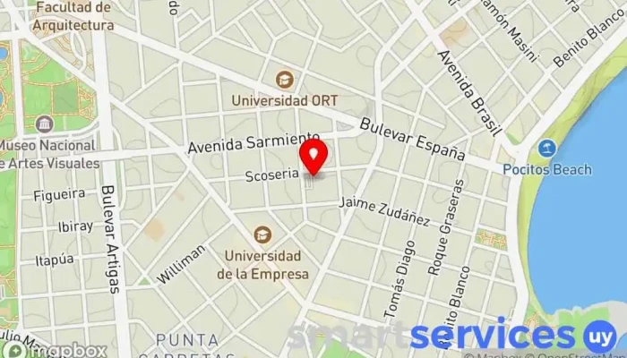 mapa de Farmashop 13 Farmacia, Cajeros automáticos, Tienda de artículos para bebés, Tienda de cosméticos, Tienda de belleza y salud, Tienda de artículos para el hogar, Tienda de artículos premamá y de bebé, Tienda de material sanitario, Perfumería en Montevideo