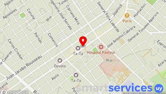mapa de Farmashop 29 Farmacia, Cajeros automáticos, Tienda de artículos para bebés, Tienda de cosméticos, Tienda de belleza y salud, Tienda de artículos para el hogar, Tienda de artículos premamá y de bebé, Tienda de material sanitario, Perfumería en Montevideo