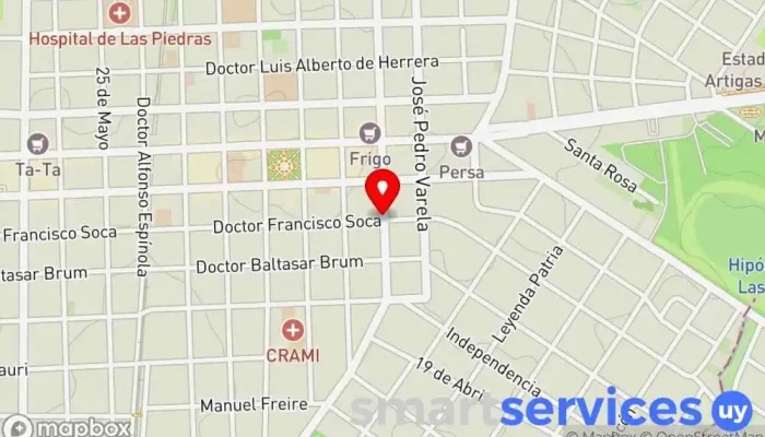 mapa de FLETES , MUDANZAS Y TRASLADOS JORGE Servicio de transporte en Las Piedras