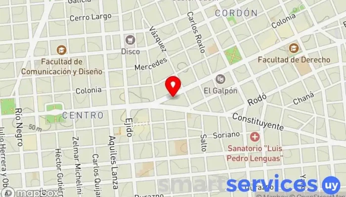 mapa de FM La Ley 106.7 Emisora de radio en Montevideo