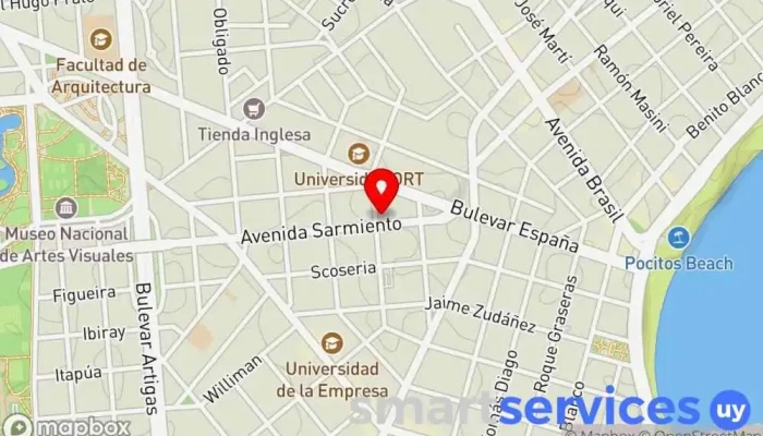 mapa de Garese Optica Óptica en Montevideo