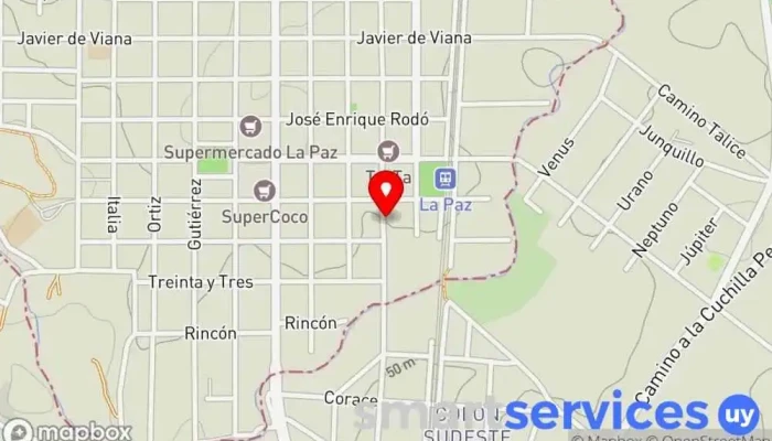 mapa de Gomeria Taller de reparación de automóviles en La Paz
