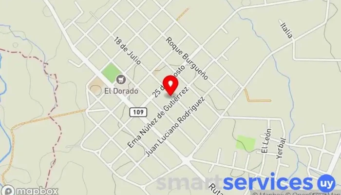 mapa de GRUPO AGENCIA - DAC AIGUA Servicio de logística en Aiguá