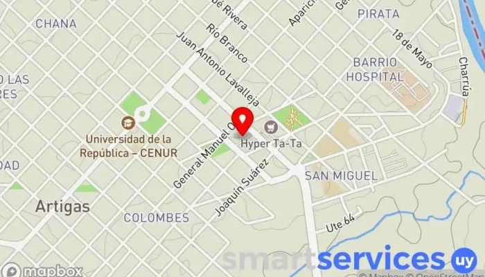 mapa de GRUPO AGENCIA - DAC ARTIGAS TERMINAL Servicio de logística en Artigas