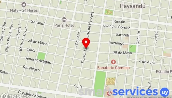 mapa de Grupo cinco Corredor de seguros en Paysandú