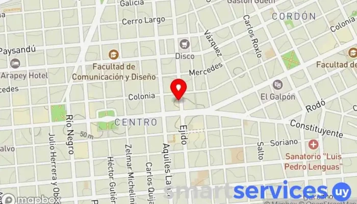 mapa de Grupocine Ejido Cine en Montevideo