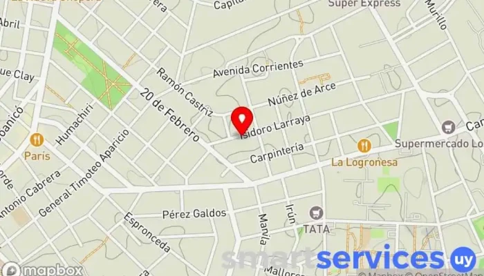 mapa de Guayaqui Transportes Ltda. Servicio de transporte en Montevideo