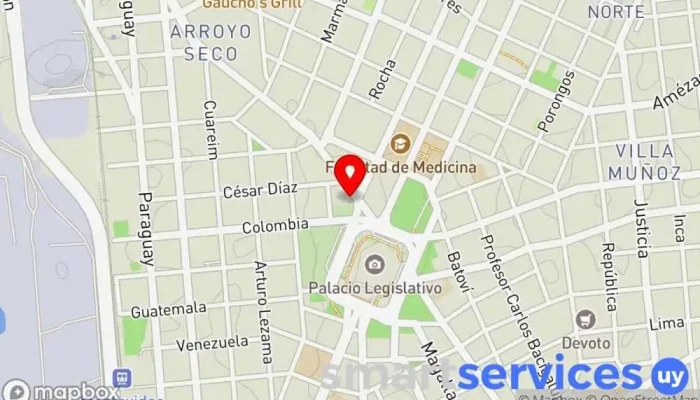 mapa de Guzmán Villalba Herrero en Montevideo