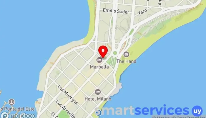 mapa de Hertz Rent a Car Agencia de alquiler de coches en Punta del Este