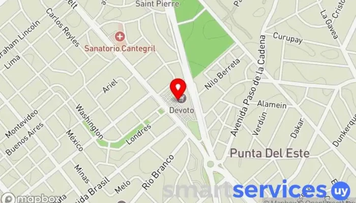 mapa de Hiperviajes Agencia de viajes en Punta del Este