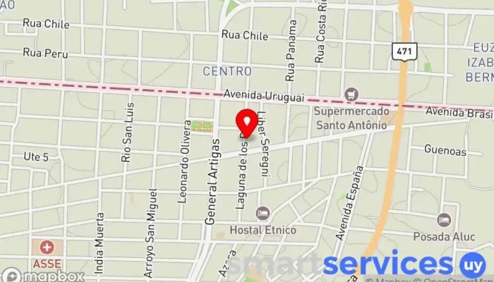 mapa de Hostal 3 Lunas Chuy Agencia de alquiler de alojamientos para vacaciones en Chuy