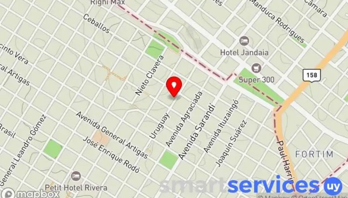 mapa de IMPO Diario Oficial - Agencia Rivera Oficina de atención al ciudadano en Rivera