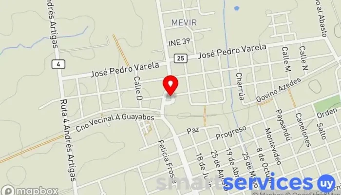 mapa de INAU Guichón Oficinas de empresa en Guichón