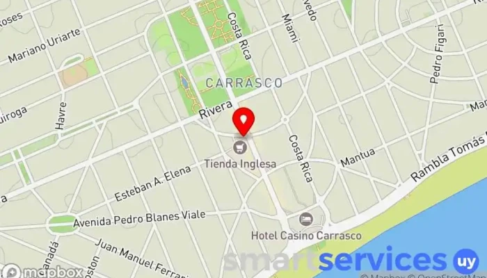 mapa de Infinito Servicios Ópticos - Carrasco Óptica en Montevideo