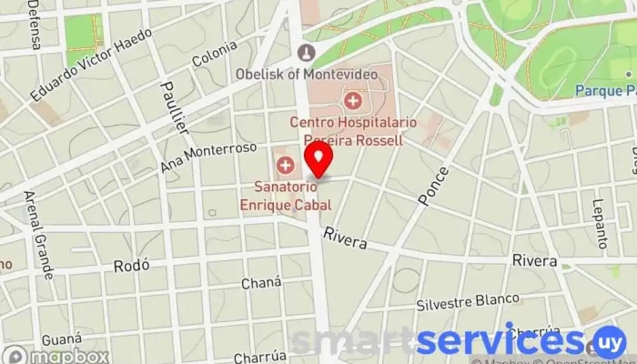 mapa de Infinito Servicios Ópticos - Casa Central Óptica en Montevideo