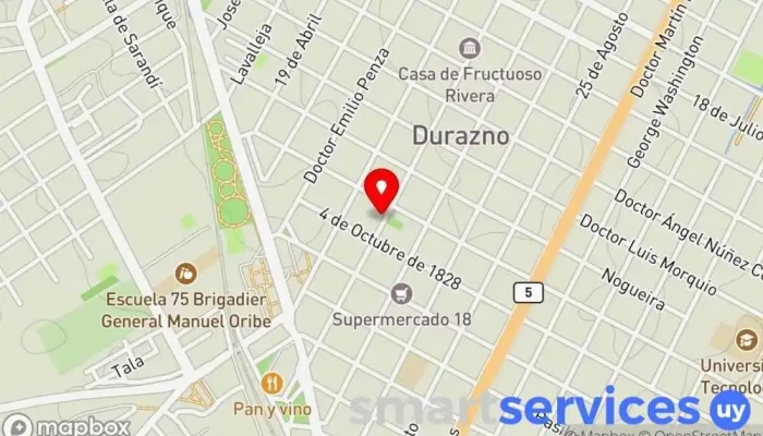 mapa de Informatica y Celulares 4kbzas Centro de información turística en Durazno