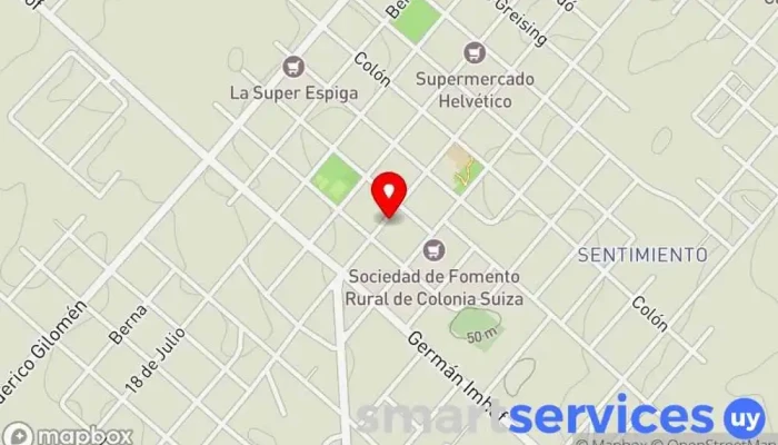 mapa de Inmobiliaria Bien Activo Agencia inmobiliaria en Nueva Helvecia
