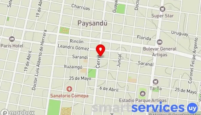 mapa de Inmobiliaria Etchart Peralta Agencia inmobiliaria en Paysandú