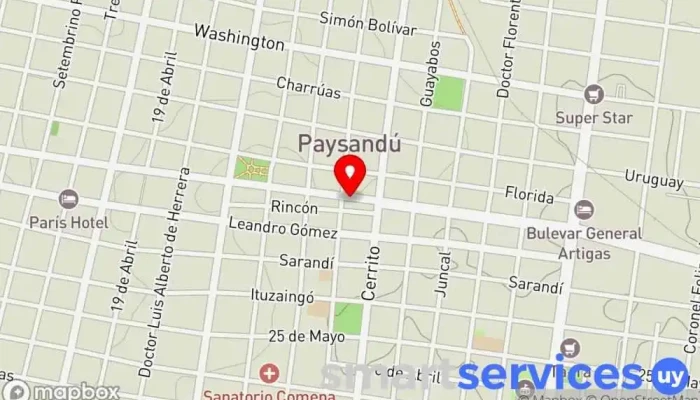 mapa de Inmobiliaria Mannise Agencia inmobiliaria en Paysandú