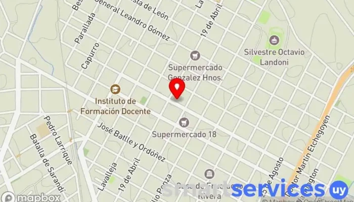 mapa de Inmobiliaria Margot Bessonart Agencia inmobiliaria, Agencia de bienes inmuebles comerciales, Consultor inmobiliario, Agencia inmobiliaria especializada en alquileres en Durazno