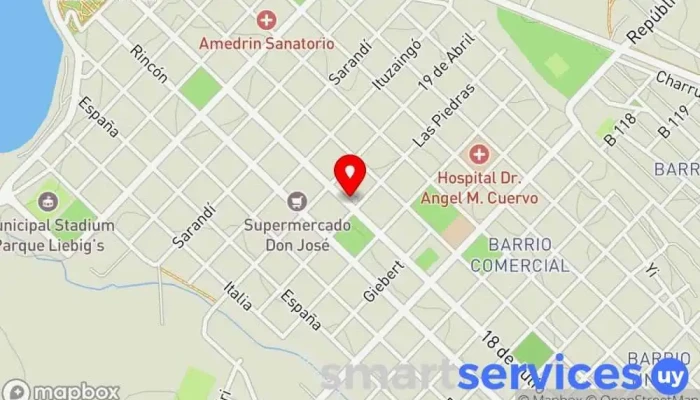 mapa de Inmobiliaria Nelson Rosas Agentes inmobiliarios en Fray Bentos