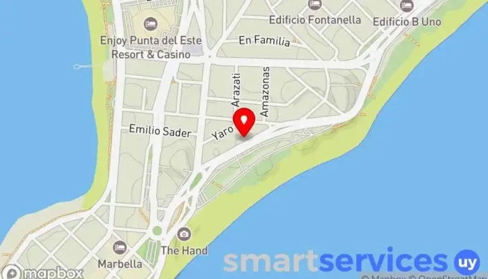 mapa de Inmobiliaria Nicolás De Módena en Punta Del Este Agencia de bienes inmuebles comerciales, Sociedad de crédito hipotecario, Urbanización, Empresa de administración de propiedades, Tasador inmobiliario, Promotora inmobiliaria, Alquiler de oficinas virtuales en Punta del Este
