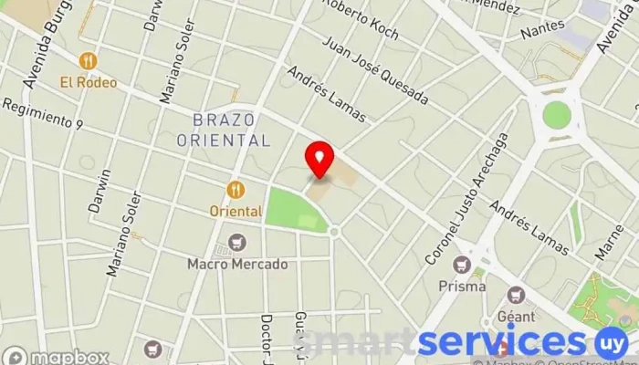 mapa de Instituto de Enseñanza Secundaria N° 53 Raoul Wallenberg Centro de educación secundaria en Montevideo