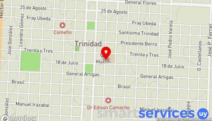 mapa de Instituto de Enseñanza Secundaria N°1 Carlos Brignoni Mosquera. Trinidad,Flores Escuela de primaria en Trinidad