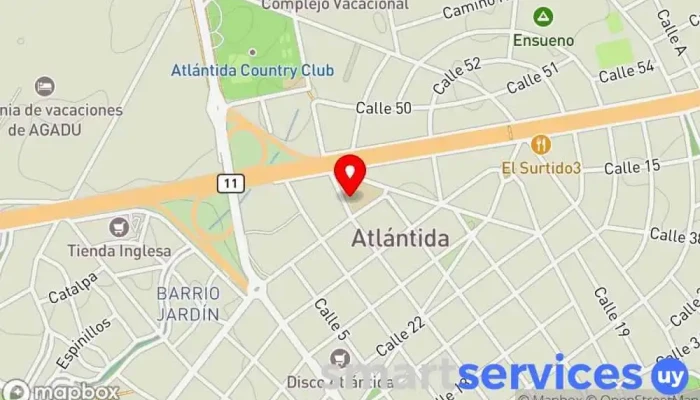 mapa de Instituto de Enseñanza Secundaria Nº 1 Alfredo Crisci Escuela de primaria en Atlántida