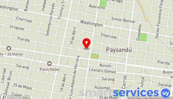 mapa de Instituto de Formación Docente “Ercilia Guidali de Pisano” Universidad en Paysandú