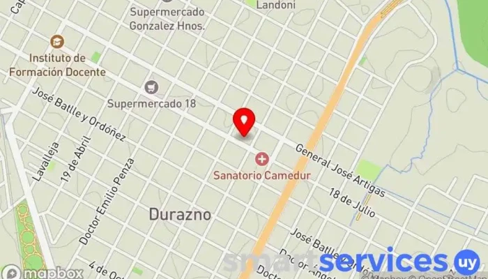 mapa de INSTITUTO SCAFFO- PRIM Y SEC Colegio privado en Durazno